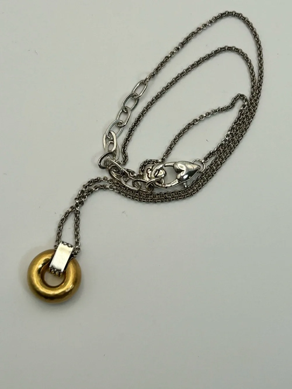 Brighton Meridian Geo Mini Pendant Necklace 18" Two-tone Gold Silver Plated - Picture 7 of 11
